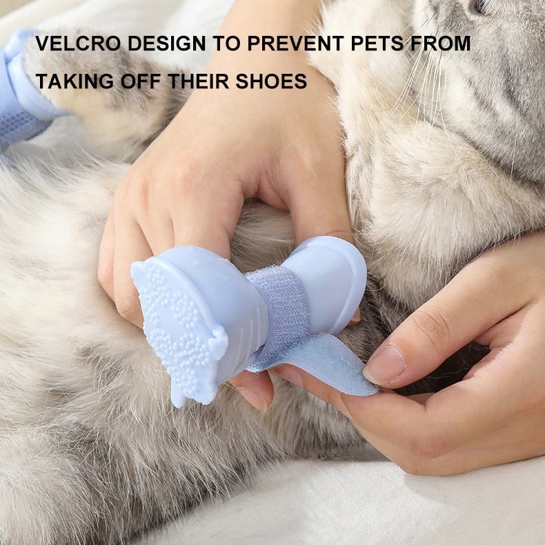 Dog Rain Boots 4Pcs Pet Dog Puppy Warm Waterproof Silicone Non-Slip Rain Boots Footwear Shoes Dog Cat Pet Toy Dog Rain Boots Dog Rain Shoes, Cat Rain Boots, Waterproof Foot Cover, Soft Bottom Shoes