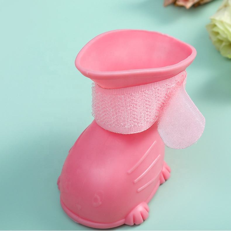 Dog Rain Boots 4Pcs Pet Dog Puppy Warm Waterproof Silicone Non-Slip Rain Boots Footwear Shoes Dog Cat Pet Toy Dog Rain Boots Dog Rain Shoes, Cat Rain Boots, Waterproof Foot Cover, Soft Bottom Shoes - Image 9