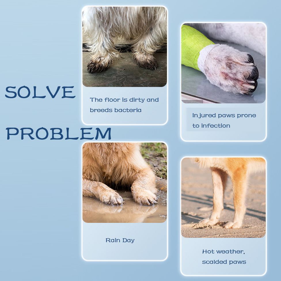 Dog Rain Boots 4Pcs Pet Dog Puppy Warm Waterproof Silicone Non-Slip Rain Boots Footwear Shoes Dog Cat Pet Toy Dog Rain Boots Dog Rain Shoes, Cat Rain Boots, Waterproof Foot Cover, Soft Bottom Shoes - Image 10