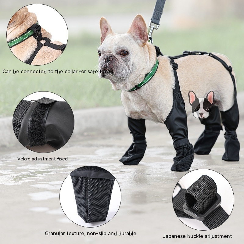 Waterproof Dog Shoes Adjustable Dog Boots Pet Breathbale Shoes For Outdoor Walking Soft French Dog Shoes Pets Paws Protector Pet Products - Image 6